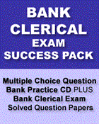 Bank Clerical Written Test Solved Question Papers and Test Preparation MCQ Question Bank CD