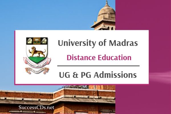 university of madras distance admission 2020