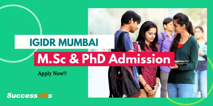 igidr mumbai admission phd and msc