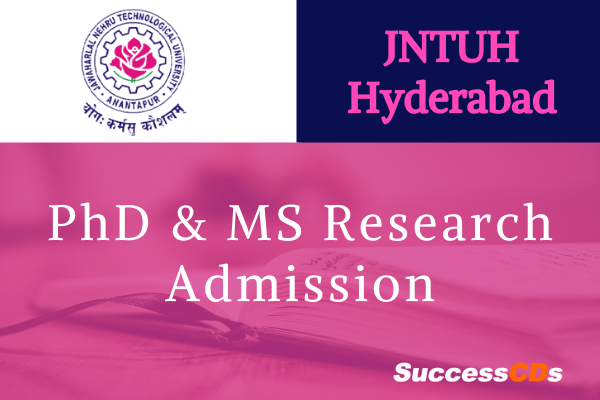 jntuh hyderabad phd ms research admission