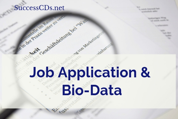 Job Application And Biodata For Class 12 Form Examples Format