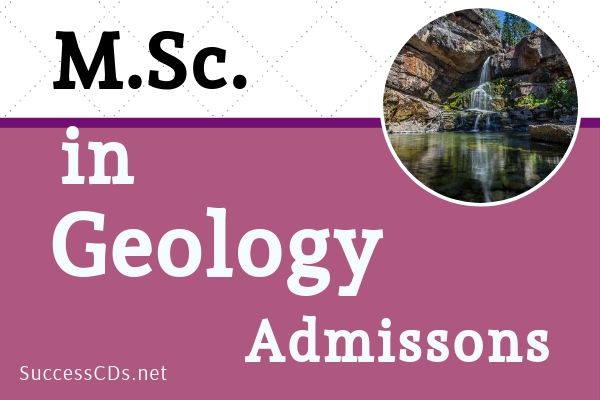 msc geology admissions