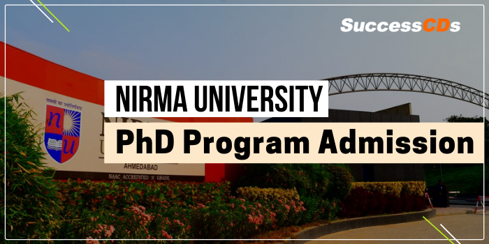 nirma university phd admission