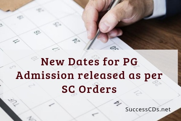 dates for pg admission 2019