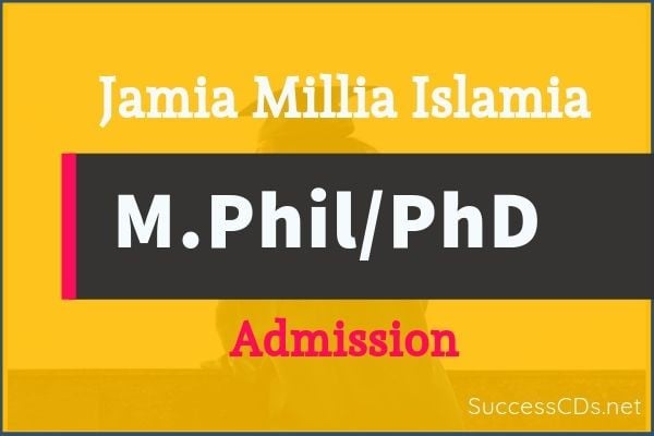 jamia millia mphil phd admission 2019