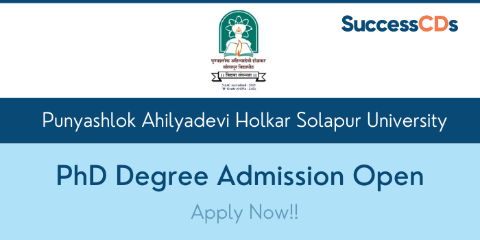Punyashlok Ahilyadevi Holkar Solapur University PhD Admission 2021