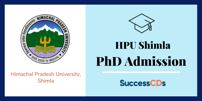 HPU Shimla PhD Admission 2021