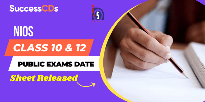 NIOS Class 10 and 12 Public Exams Date Sheet Released