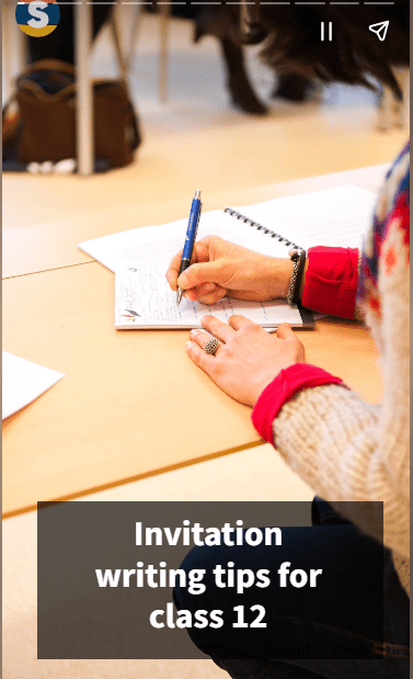 Invitation writing tips for class 12