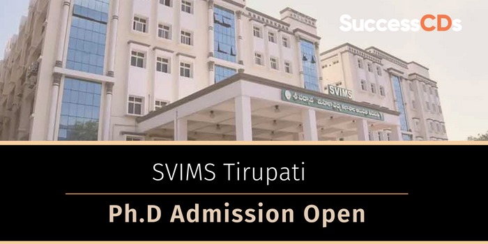 Sri Venkateswara Institute of Medical Science Tirupati PhD Admission