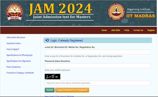 iit jam 2024 registration