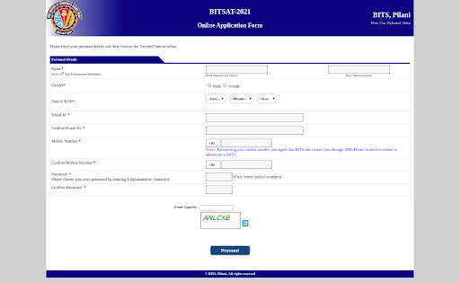 bitsat application form