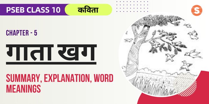 गाता खग सार Gata Khag Summary, Explanation, Word meanings PSEB Class 10 Hindi Chapter 5