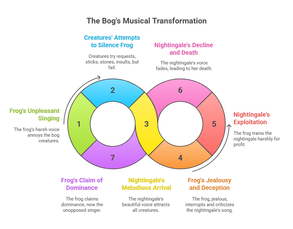 Summary of The frog and the nightingale